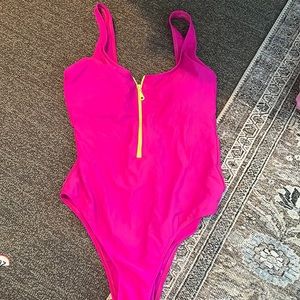 Neon pink one piece swimsuit